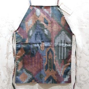Apron Hand Sewn Vintage 90s Southwestern Boho Desert Ikat Cotton Stain Resistant